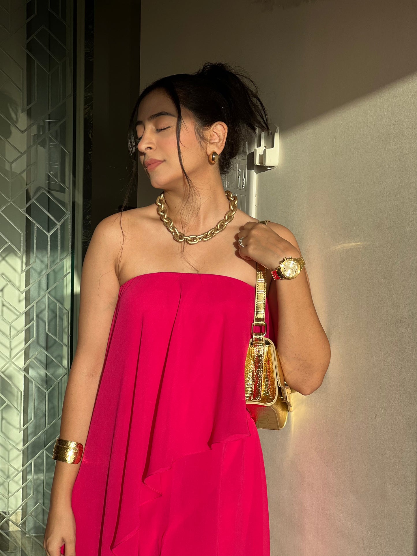 Camellia asymmetric tube dress