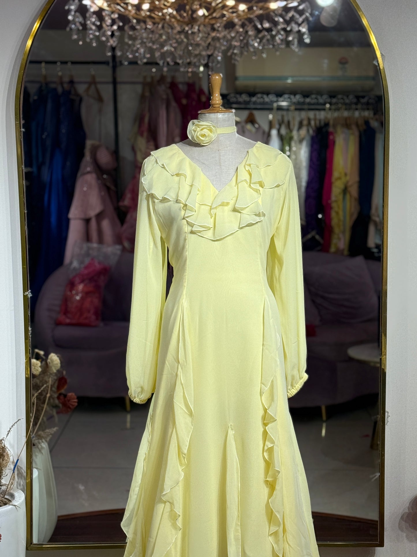 Bianca ruffle maxi dress