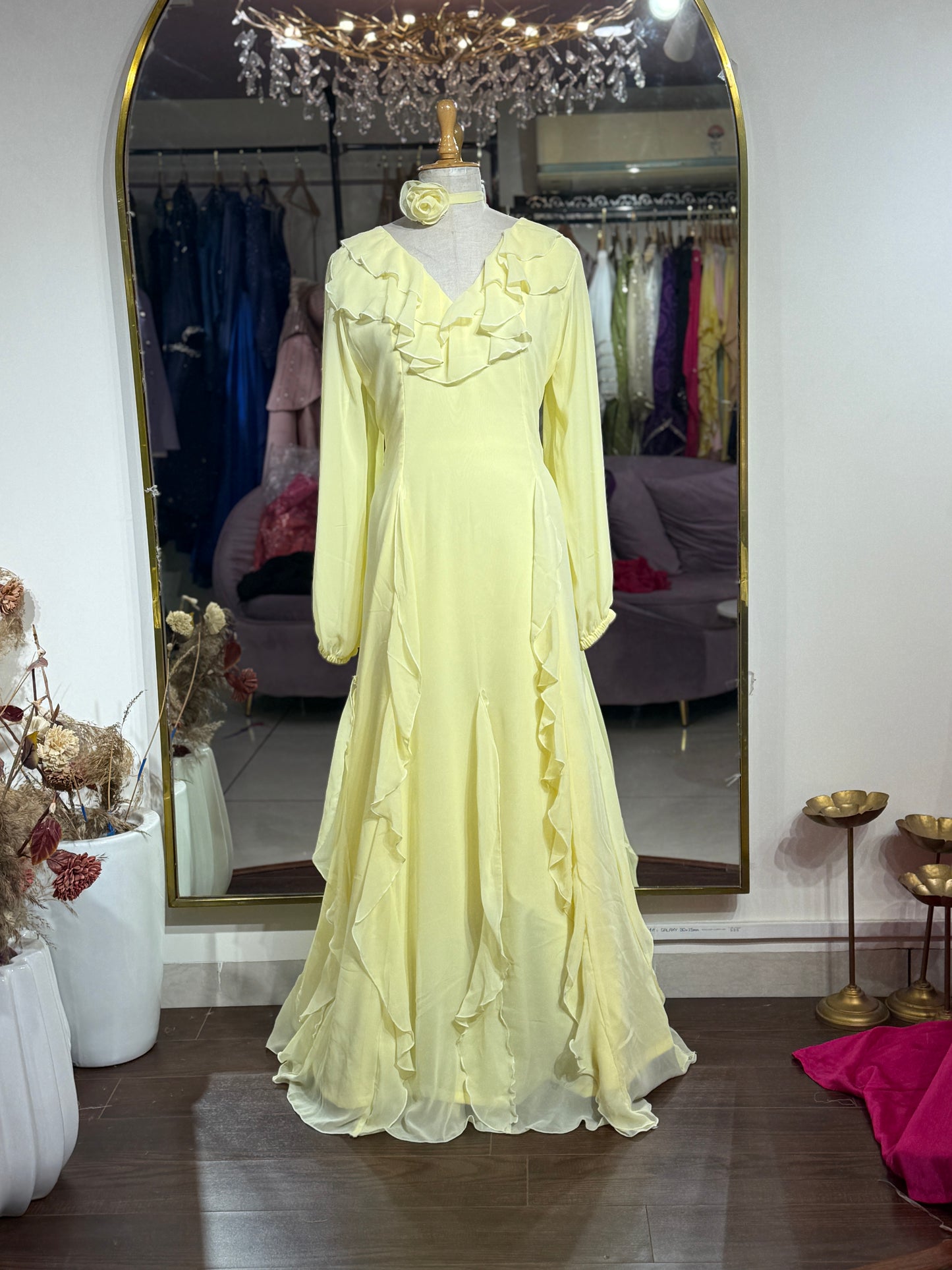 Bianca ruffle maxi dress