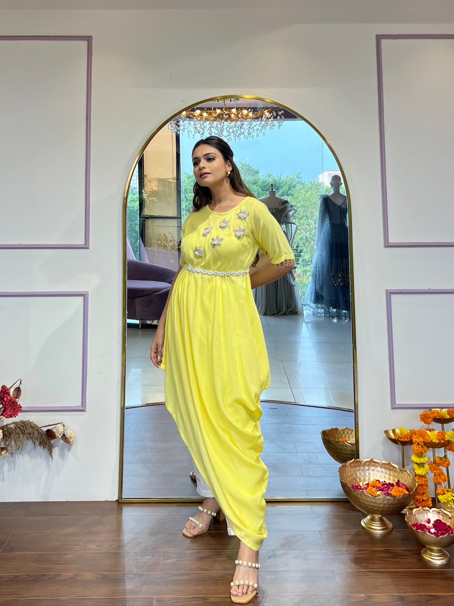 Long cowl kurta