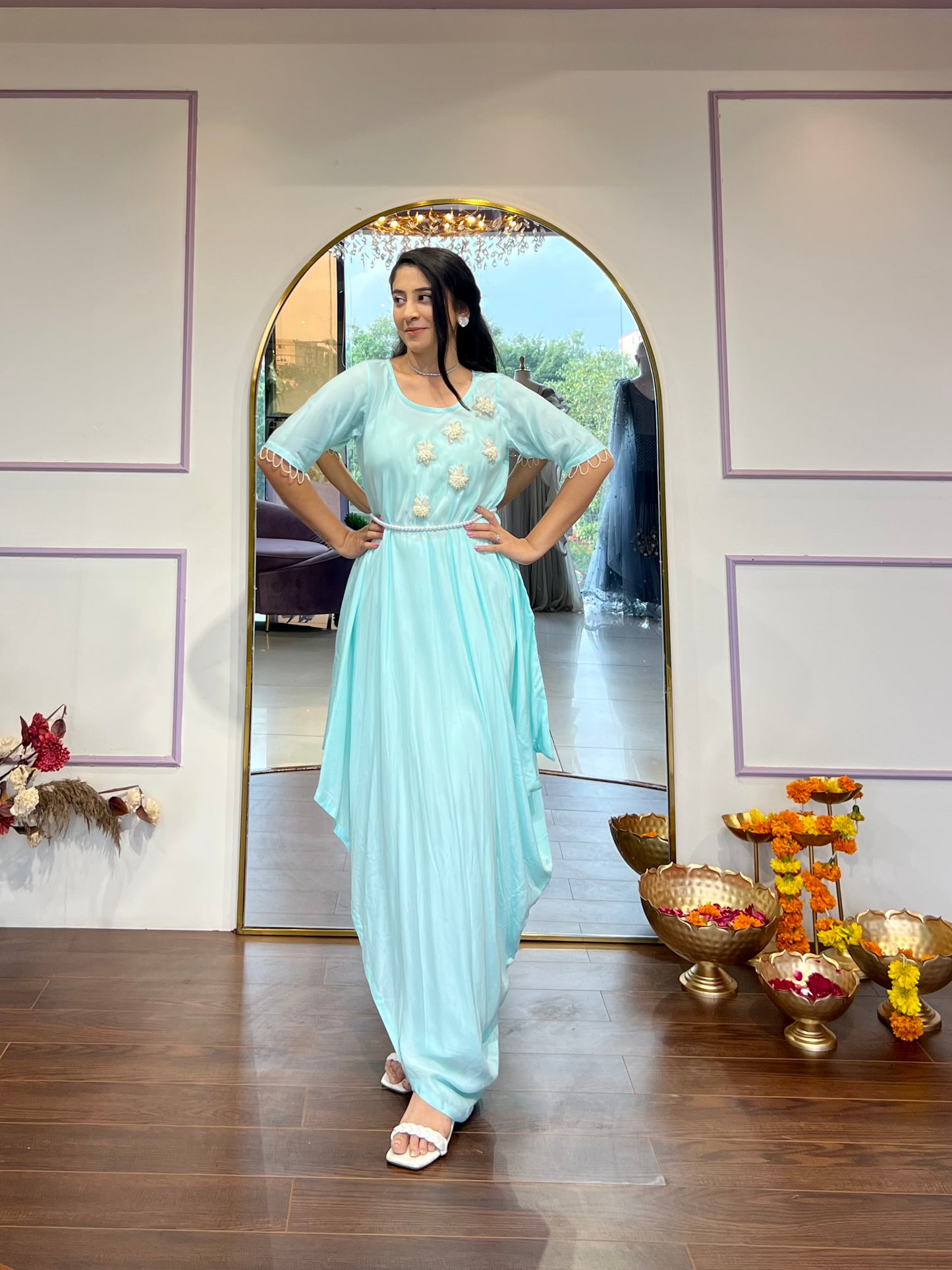 Long cowl kurta