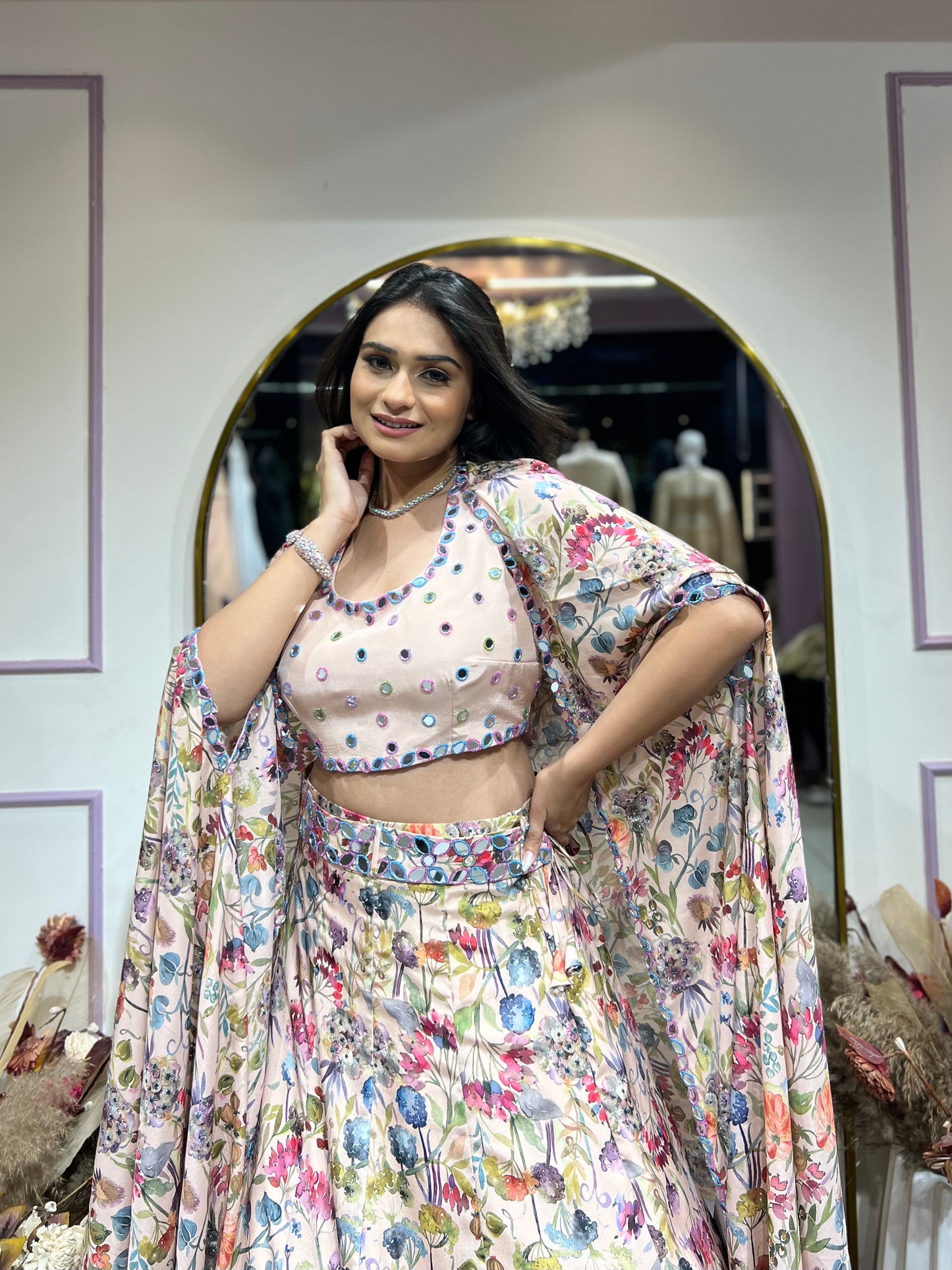 Floral printed lehenga set