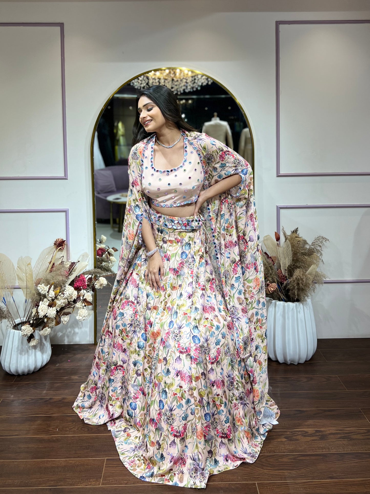 Floral printed lehenga set