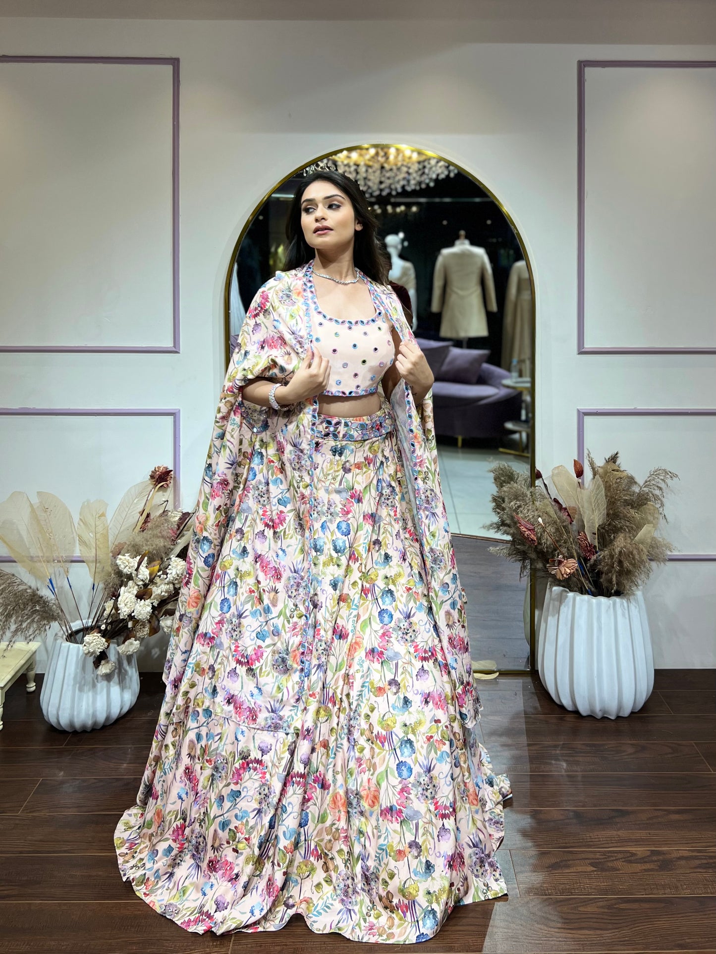 Floral printed lehenga set