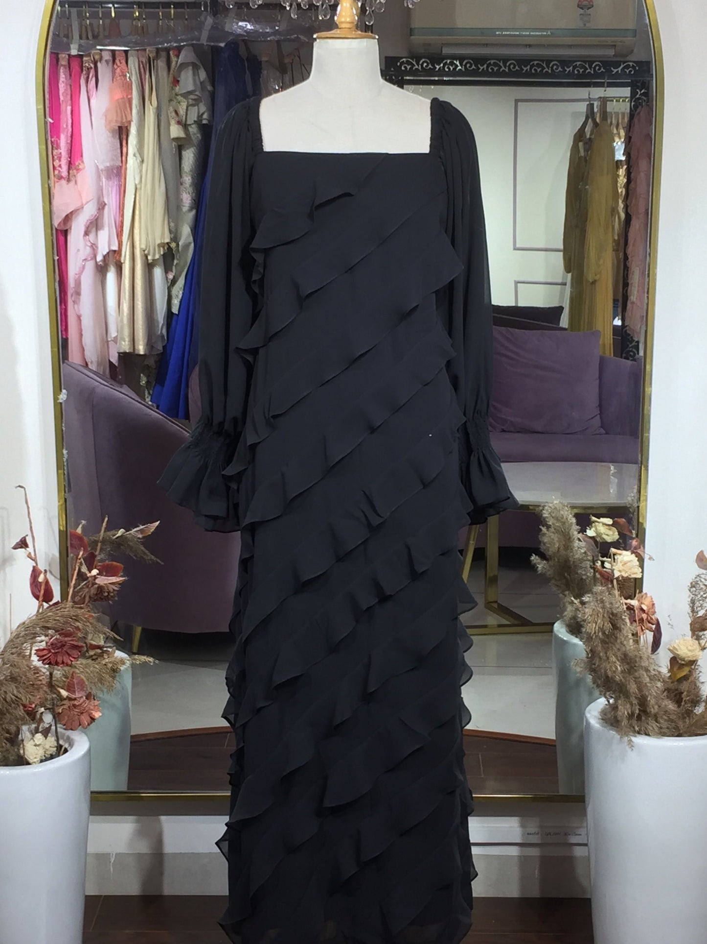 Tangerin Ruffle maxi dress