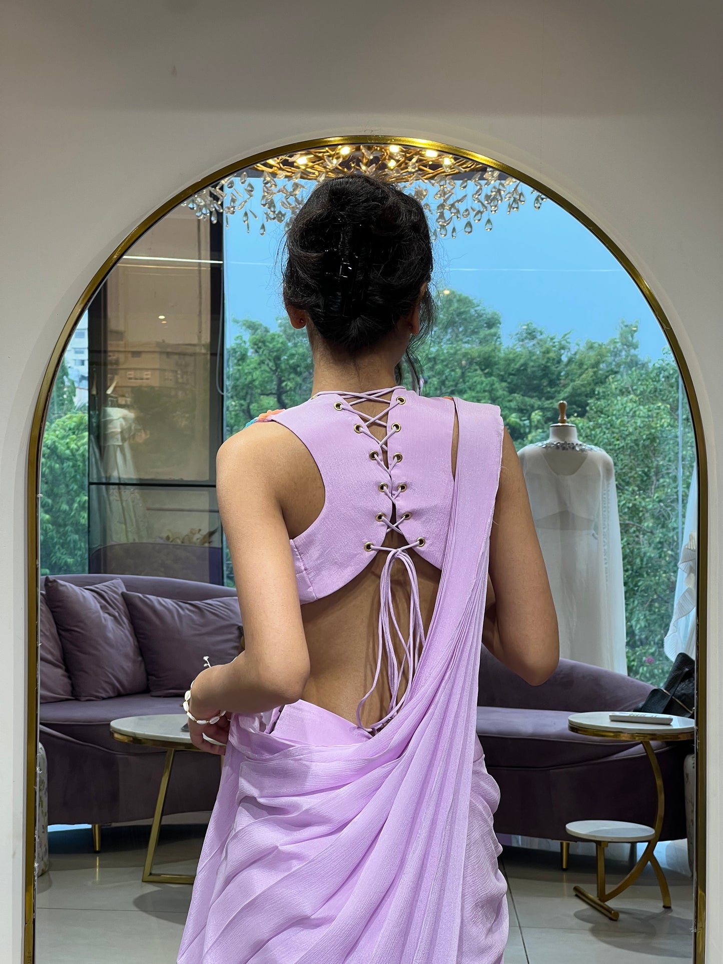 Purple Butterfly Saree