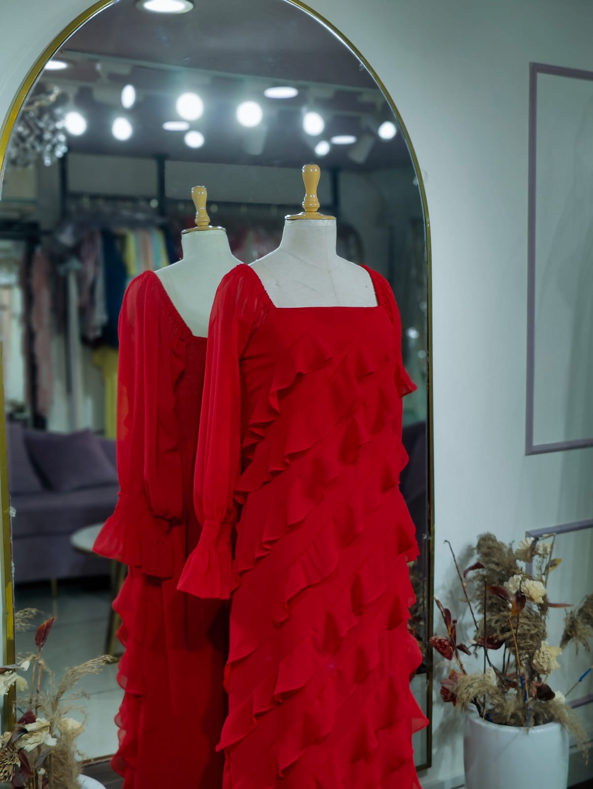 Tangerin Ruffle maxi dress