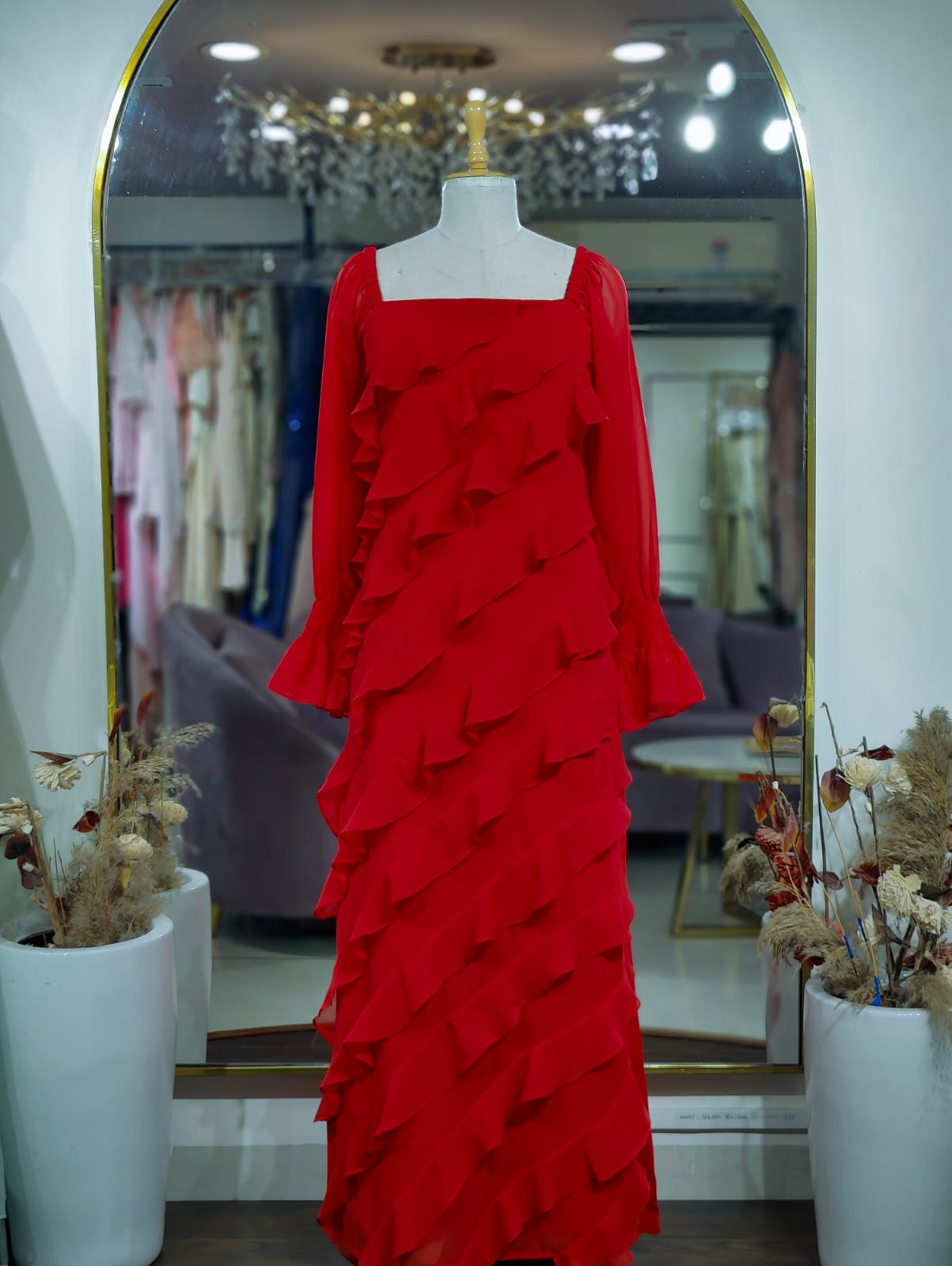 Tangerin Ruffle maxi dress