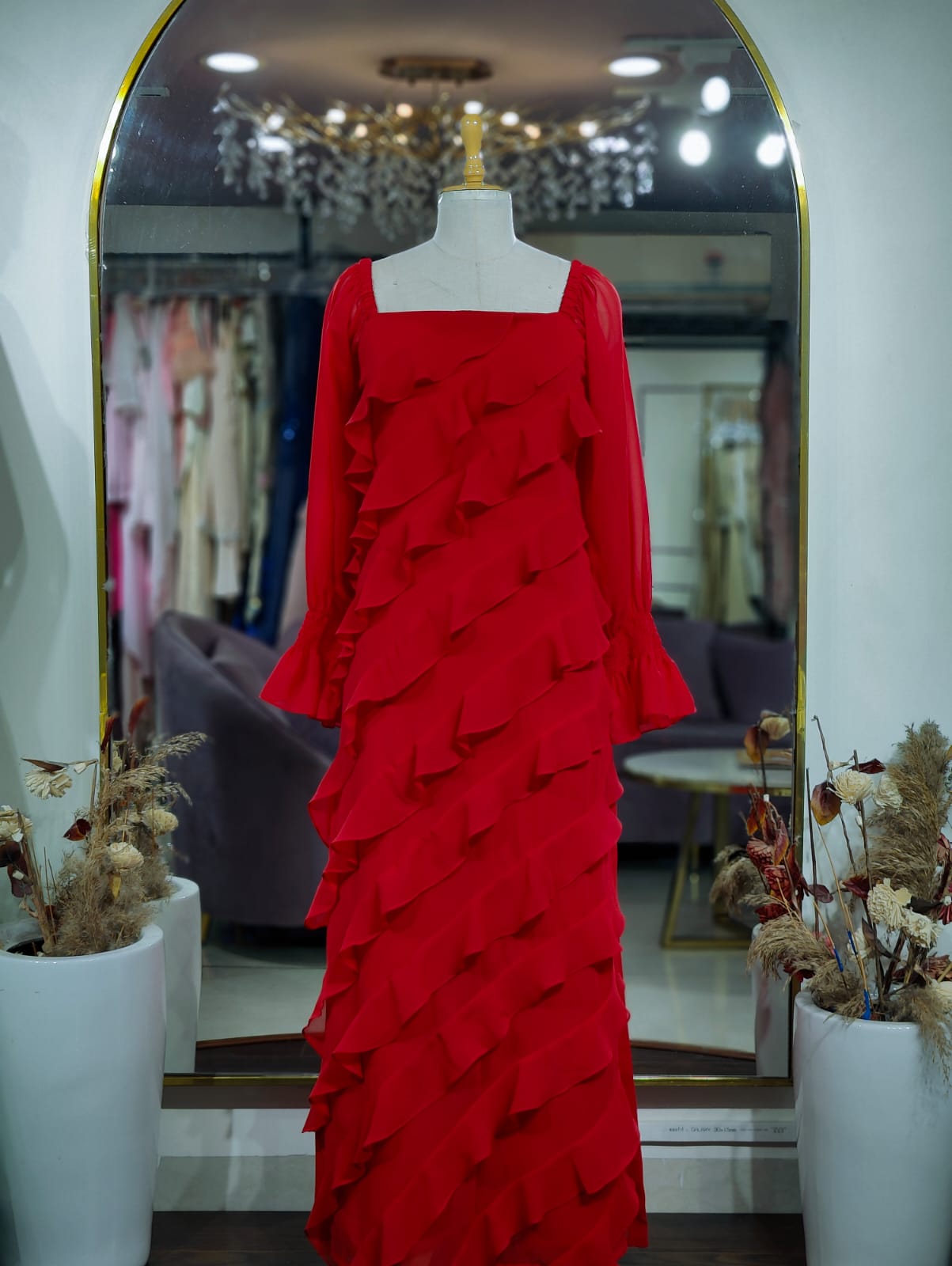 Tangerin Ruffle maxi dress