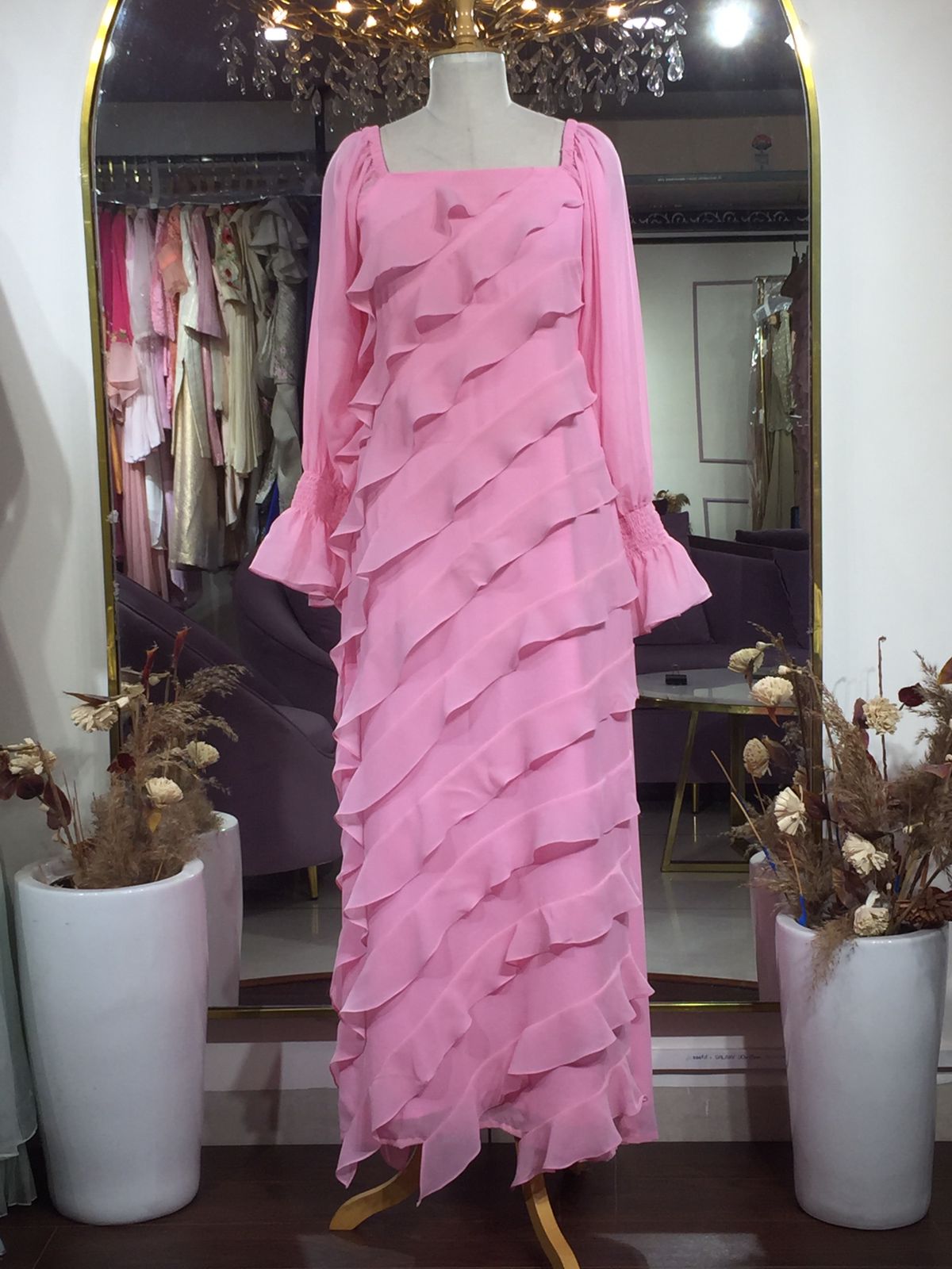 Tangerin Ruffle maxi dress