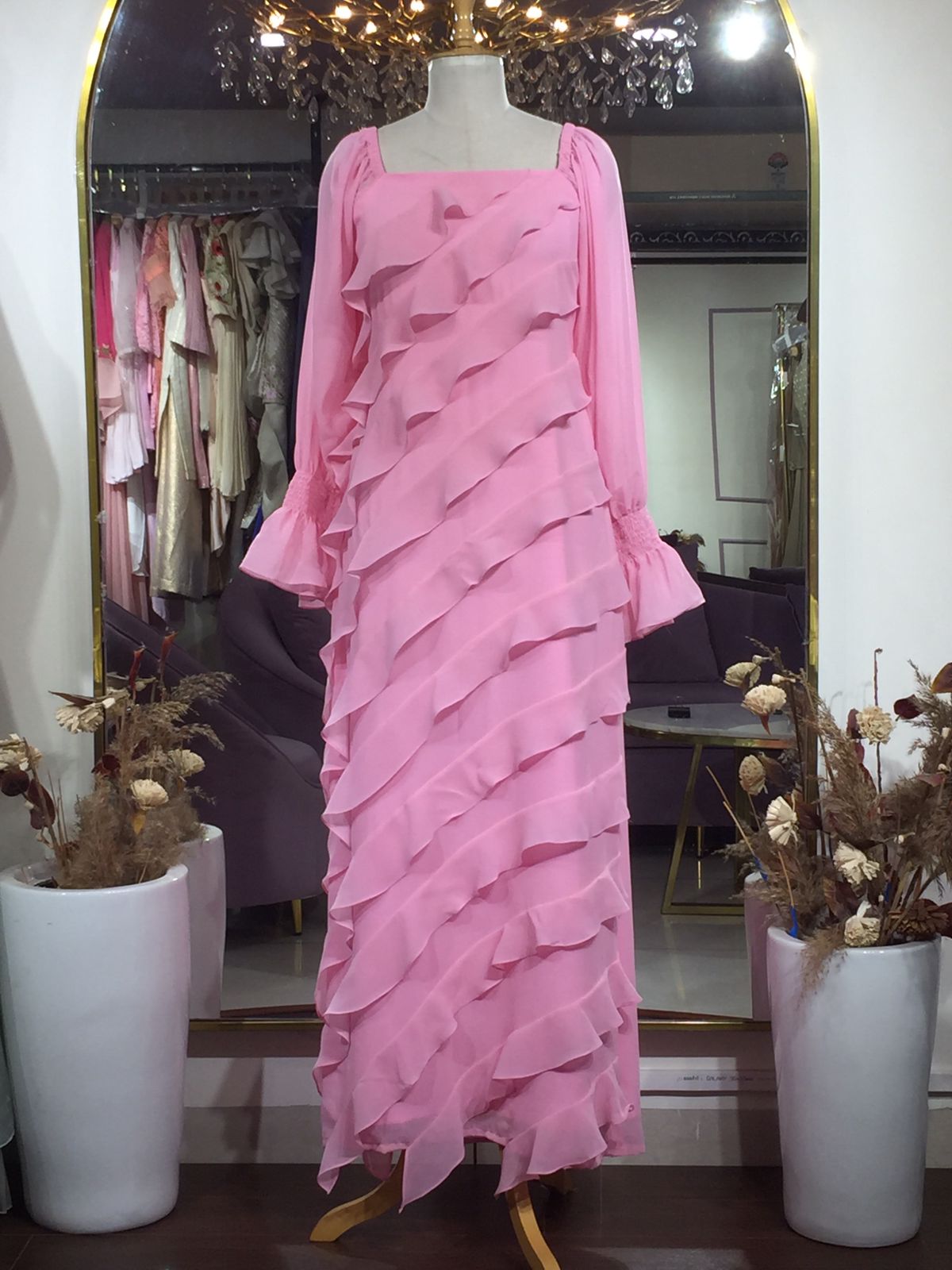 Tangerin Ruffle maxi dress
