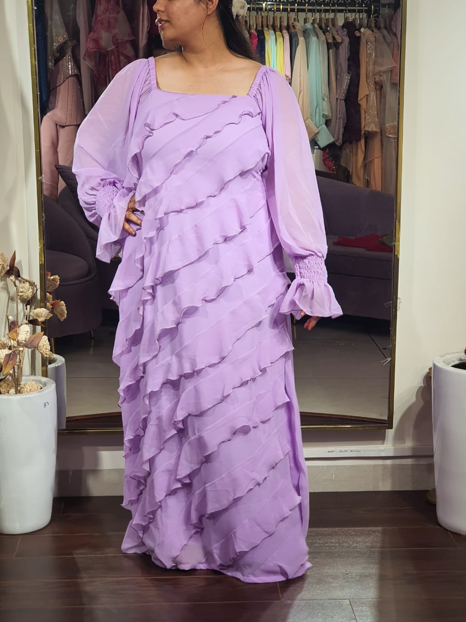 Tangerin Ruffle maxi dress