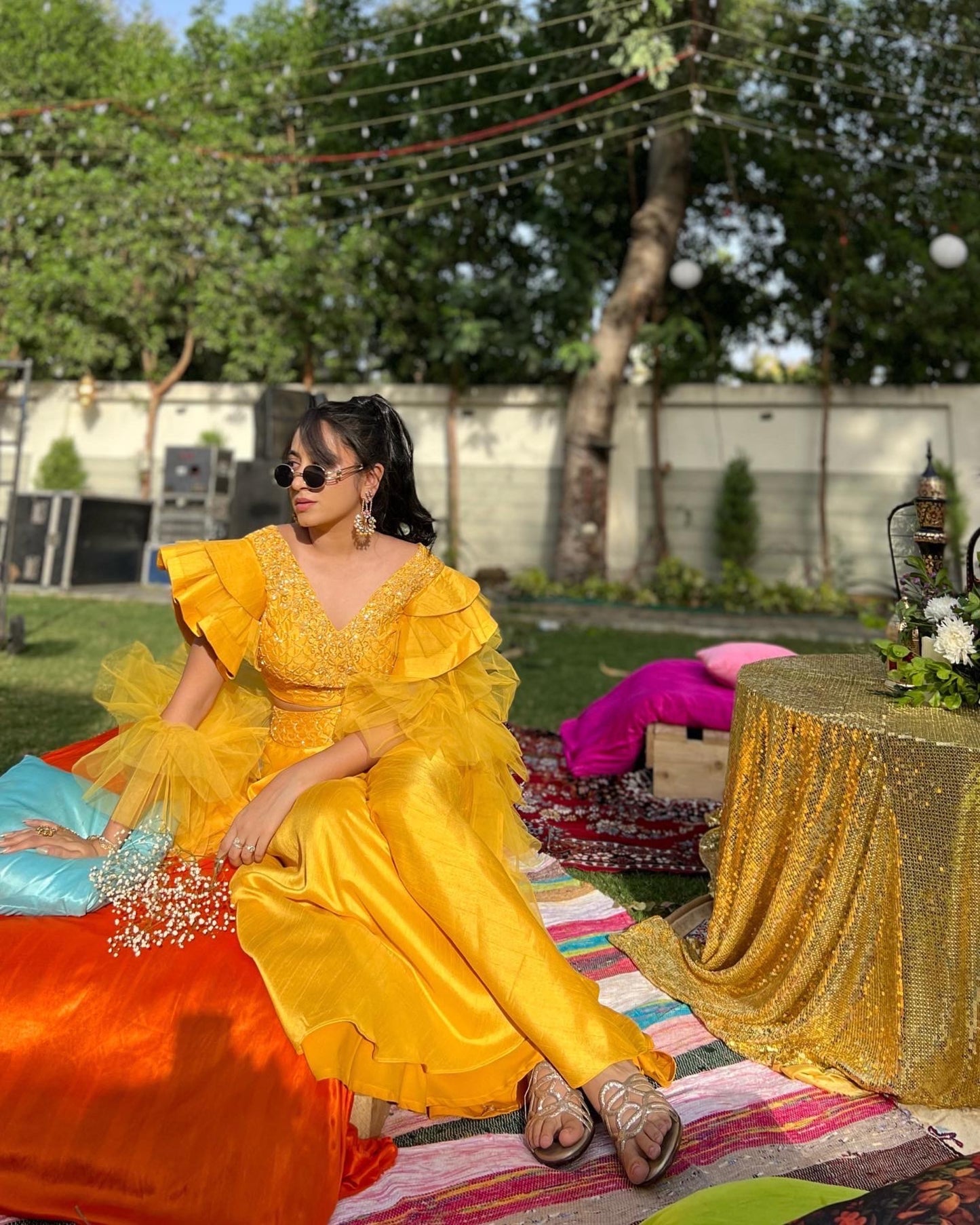Suntstruck Yellow Palazzo and top set