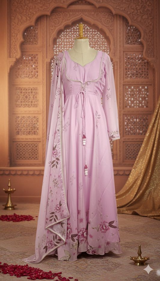 Saher Anarkali with dupatta