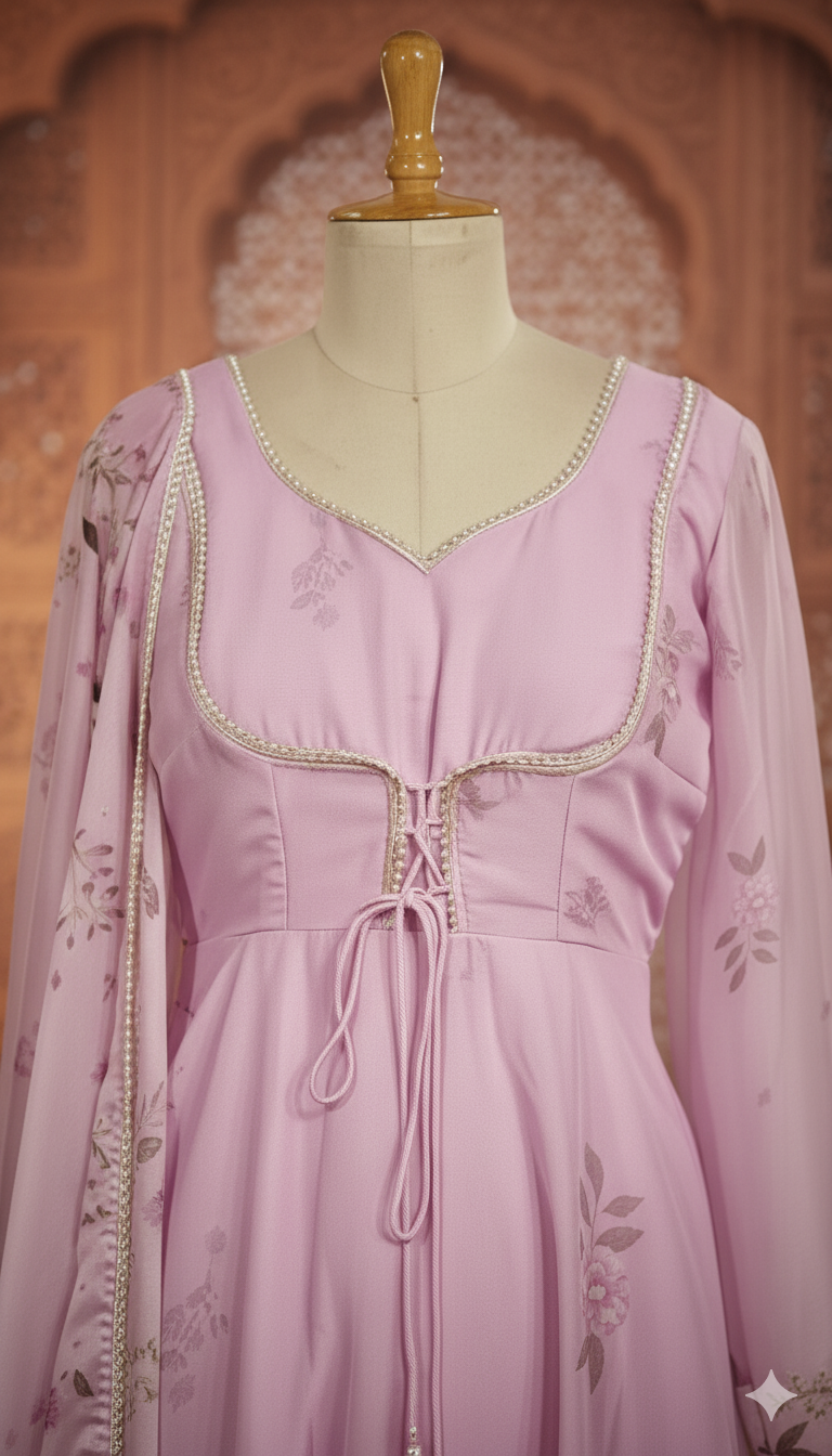 Saher Anarkali with dupatta