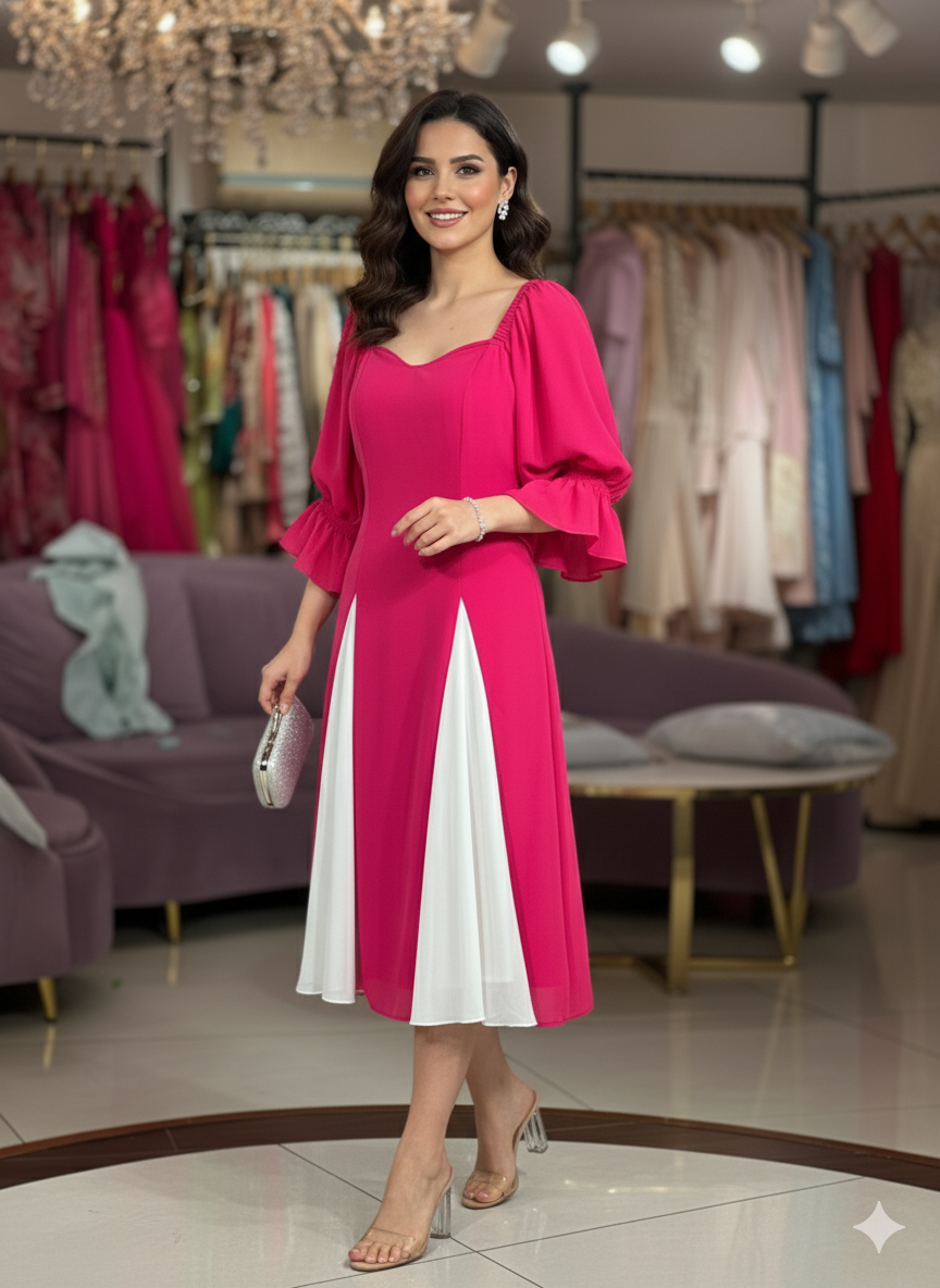 Fuchsia Midi dress
