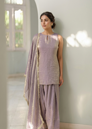 Lavender Nimrat Suit with Farshi Salwar