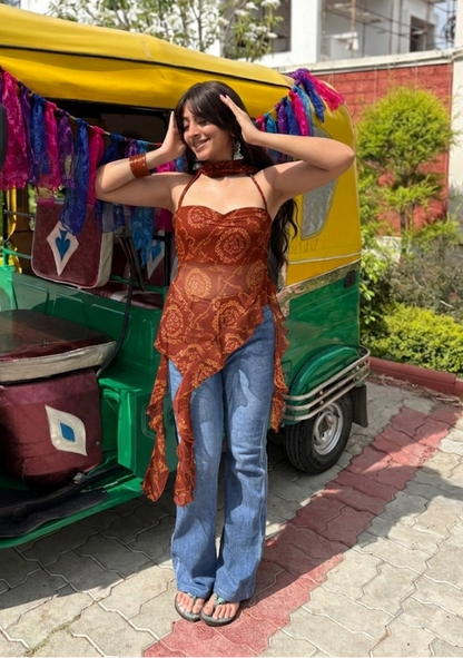 Sheila Asymmetric kurti top