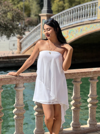 Camellia asymmetric tube dress