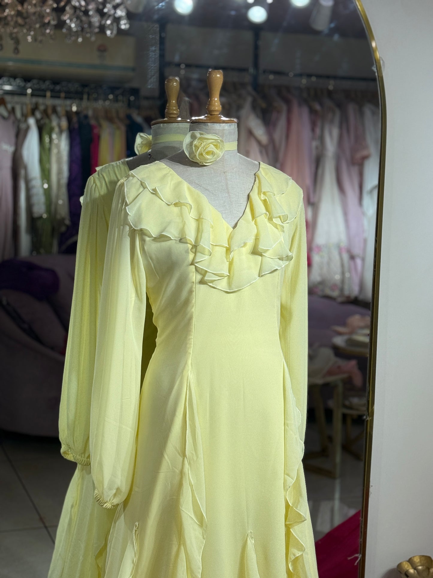 Bianca ruffle maxi dress