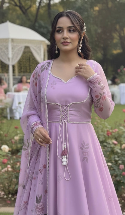 Saher Anarkali with dupatta
