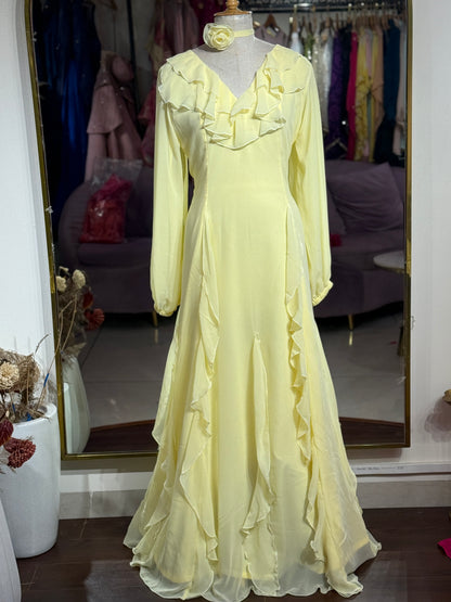 Bianca ruffle maxi dress