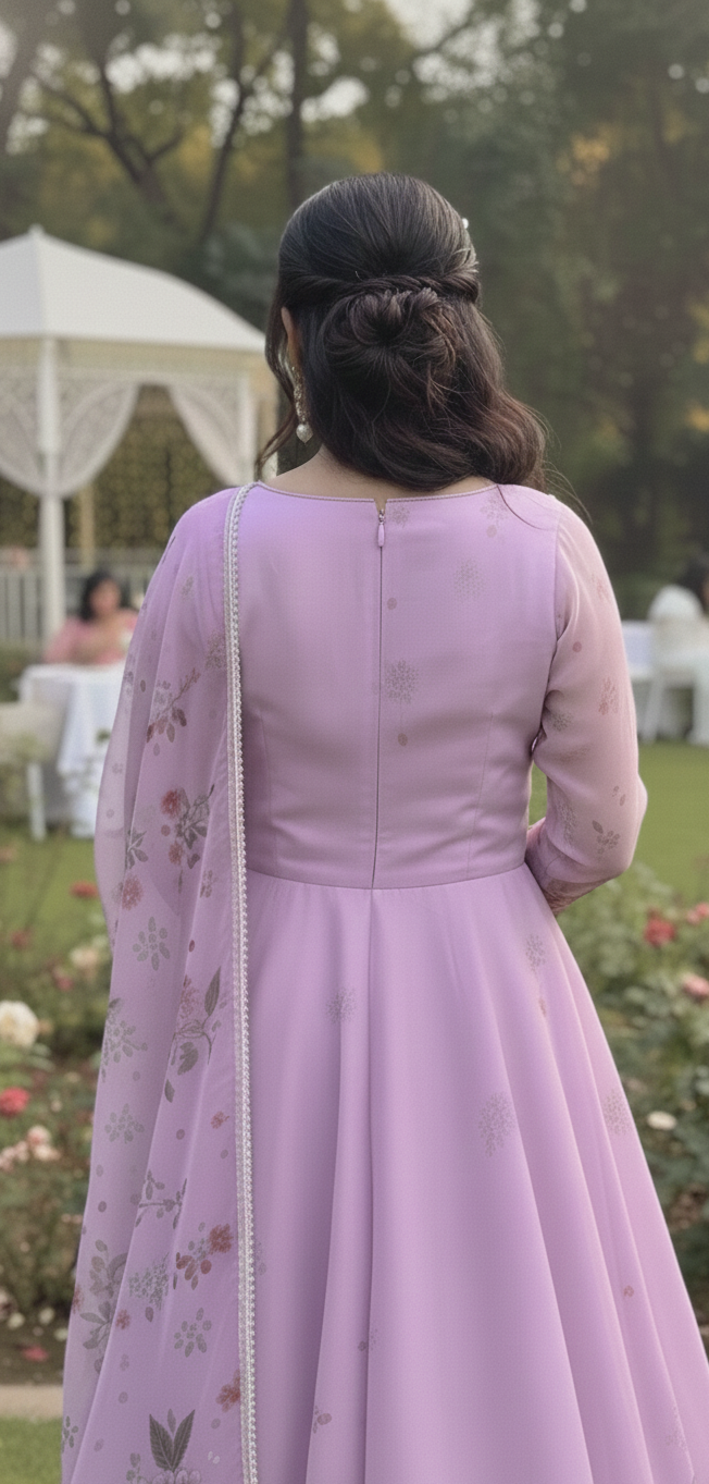 Saher Anarkali with dupatta