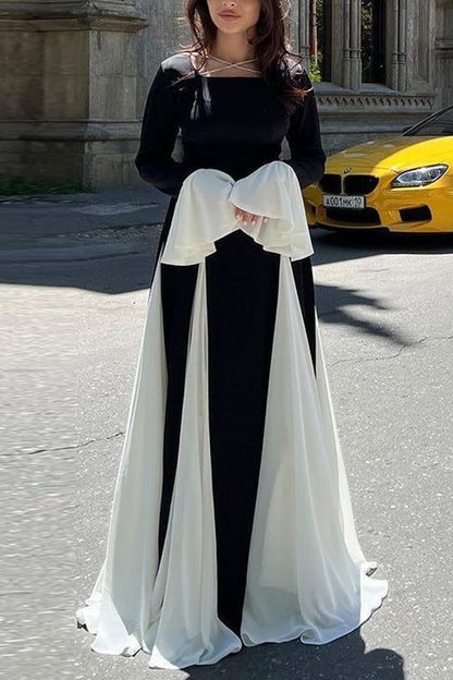 Zarina color blocked maxi dress