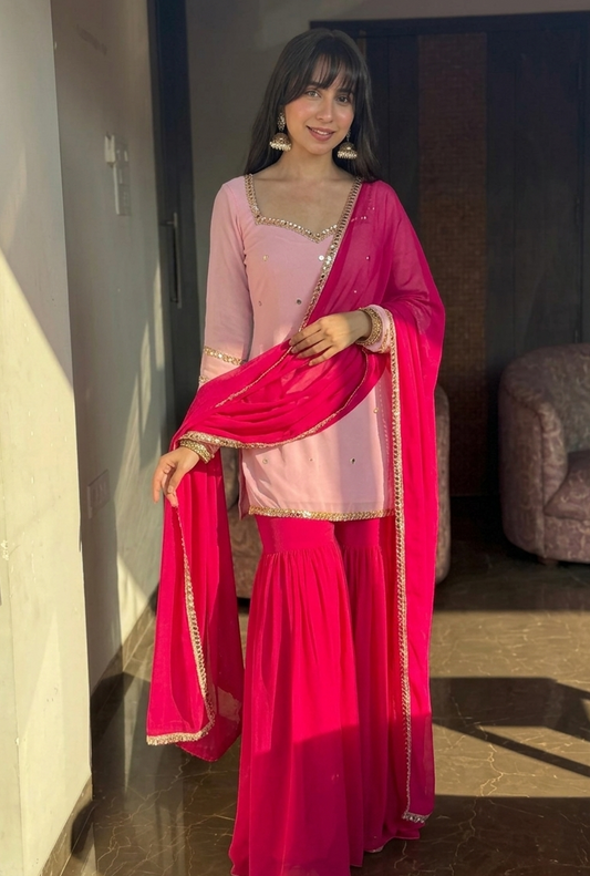 Pink Roop Sharara Suit
