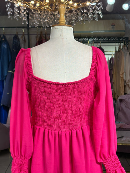 Tangerine Short Ruffle Dress