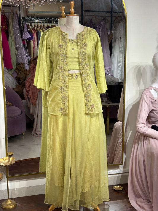 Mustard lehenga co-ord