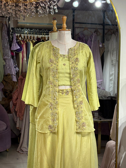 Mustard lehenga co-ord