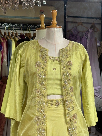 Mustard lehenga co-ord