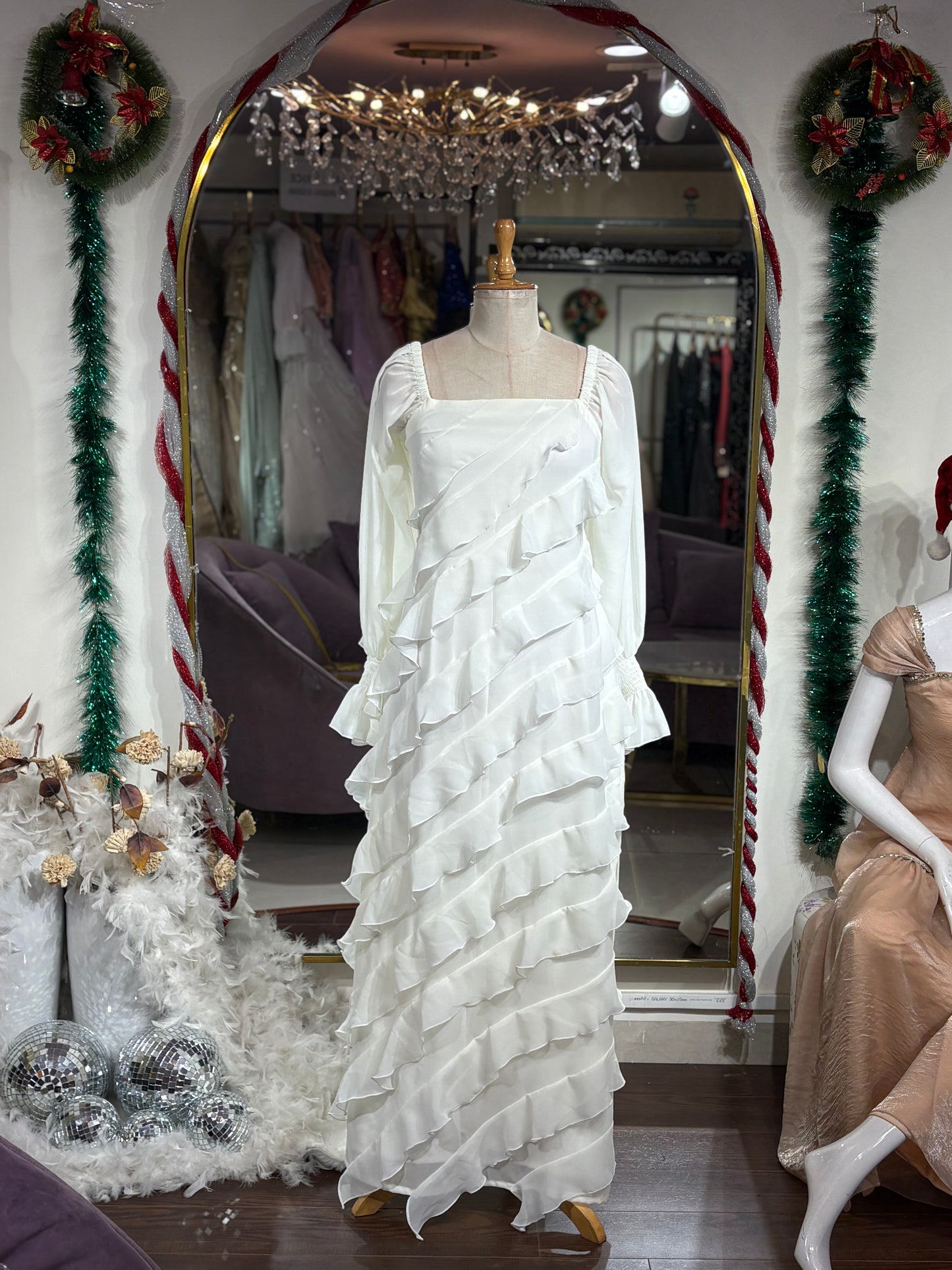 Tangerin Ruffle maxi dress