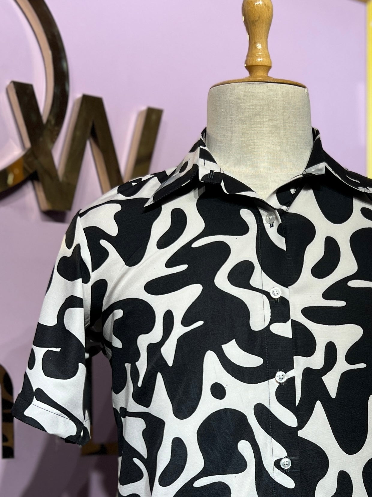 Black & White print Mens Shirt