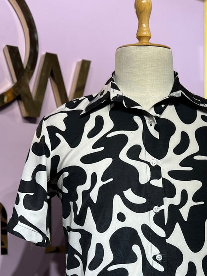 Black & White print Mens Shirt