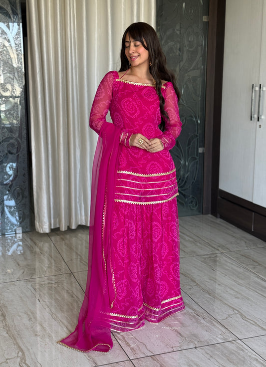Pink Jugni Sharara Set