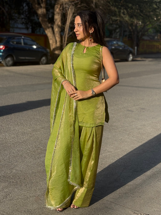 Green Nimrat Suit with farshi salwar