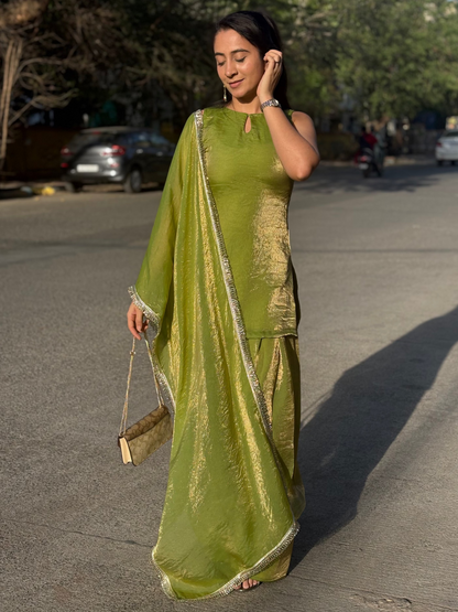 Green Nimrat Suit with farshi salwar