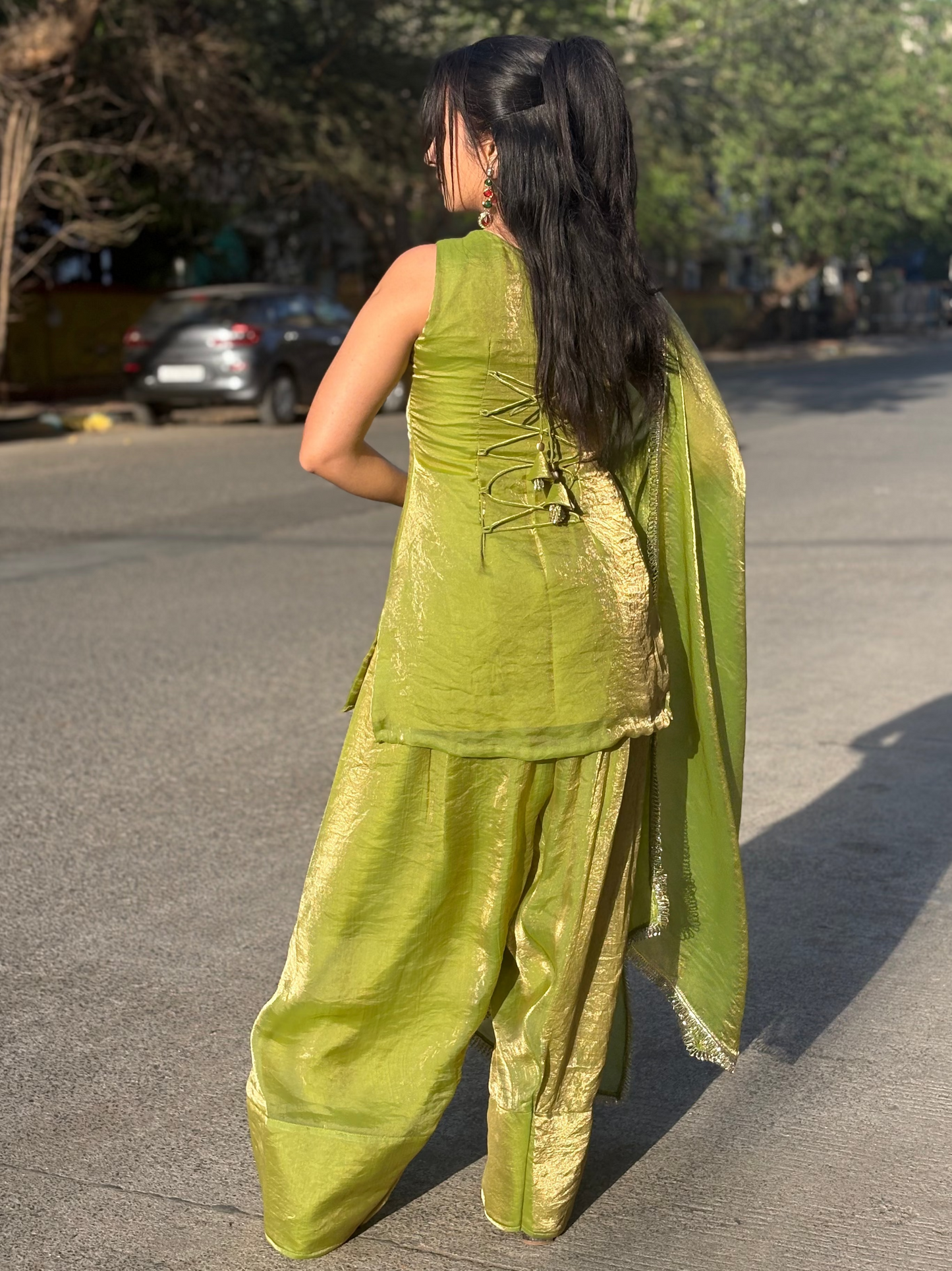 Green Nimrat Suit with farshi salwar