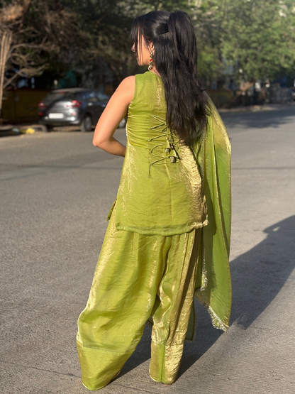 Green Nimrat Suit with farshi salwar