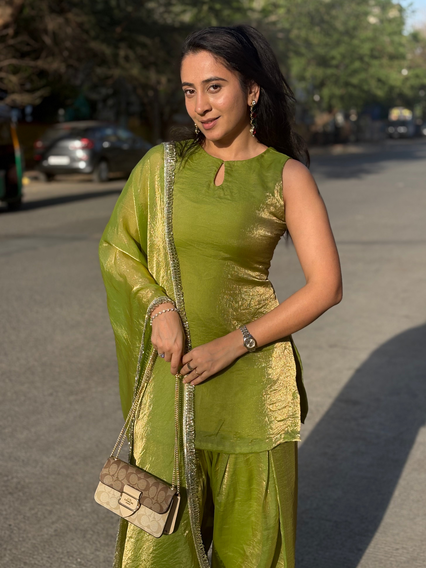 Green Nimrat Suit with farshi salwar