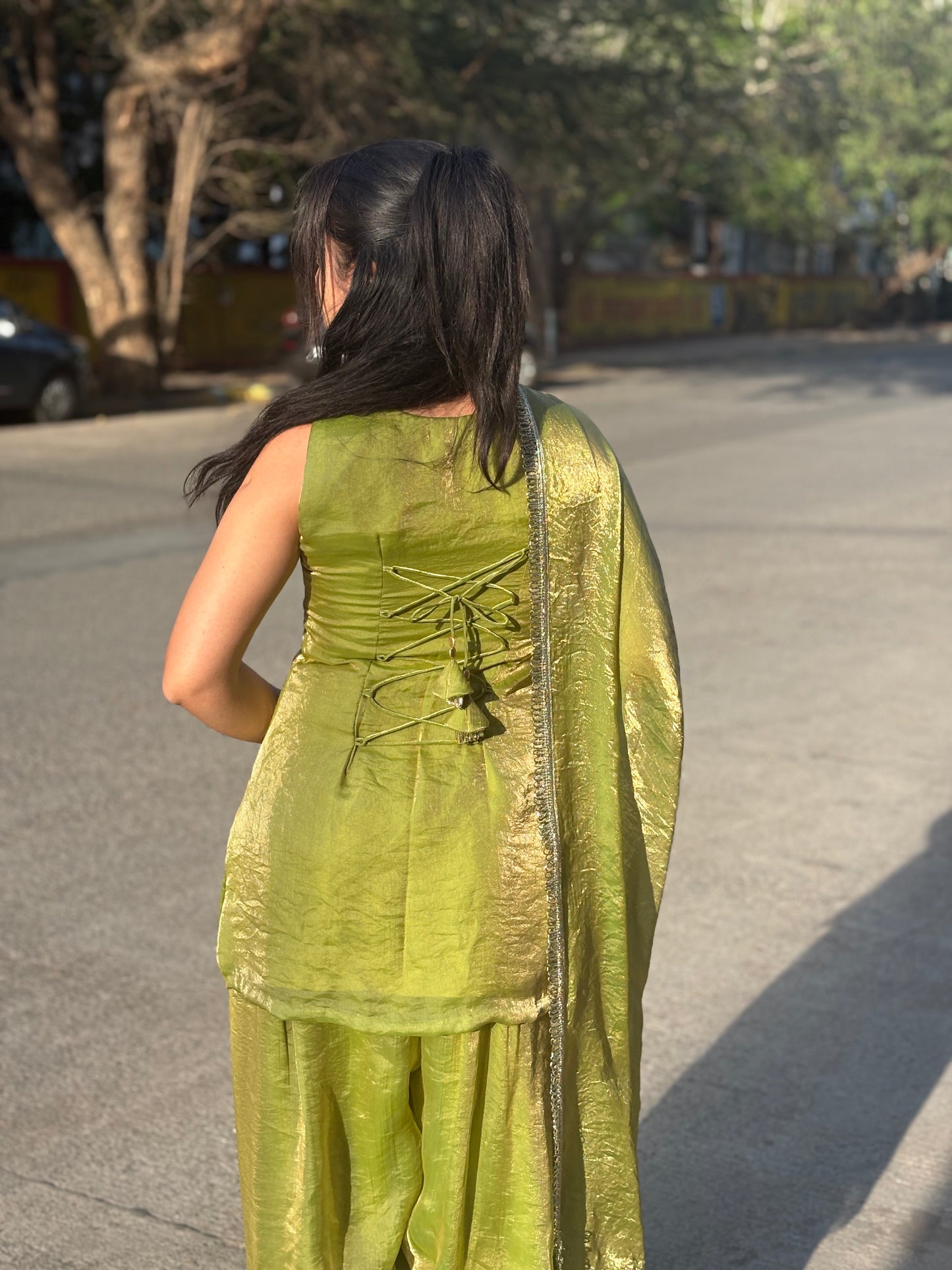 Green Nimrat Suit with farshi salwar