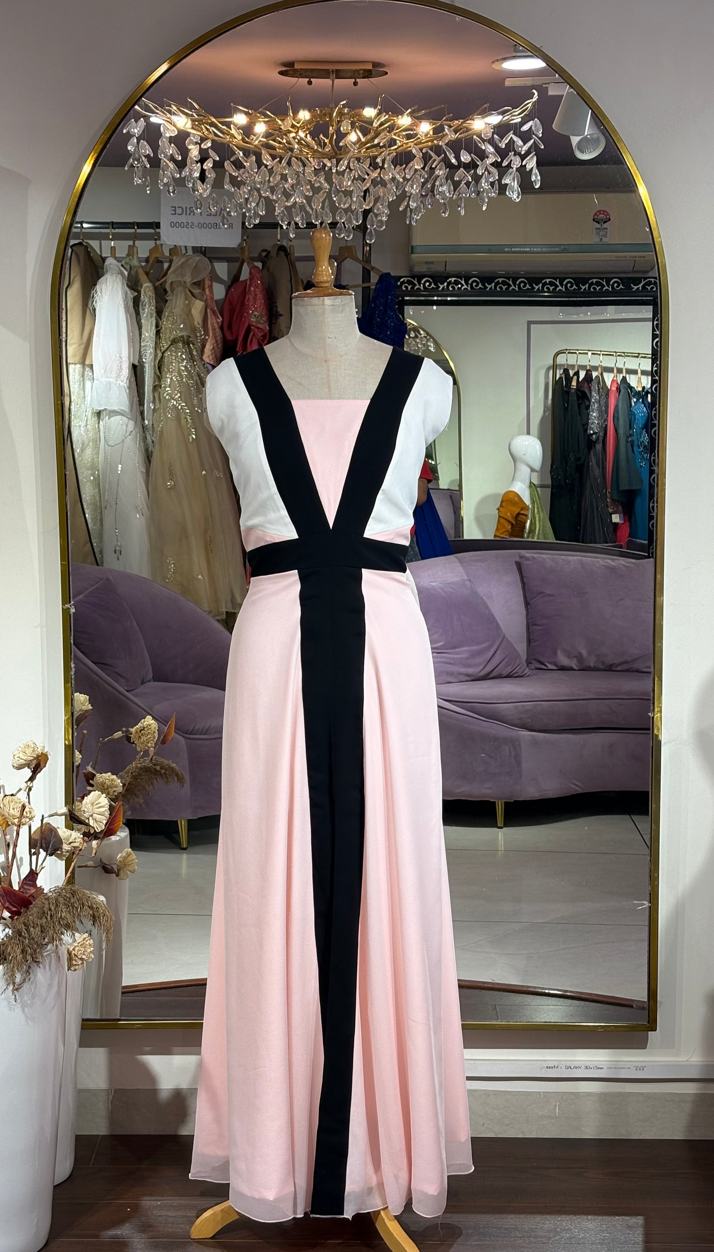 Alison color blocked maxi dress