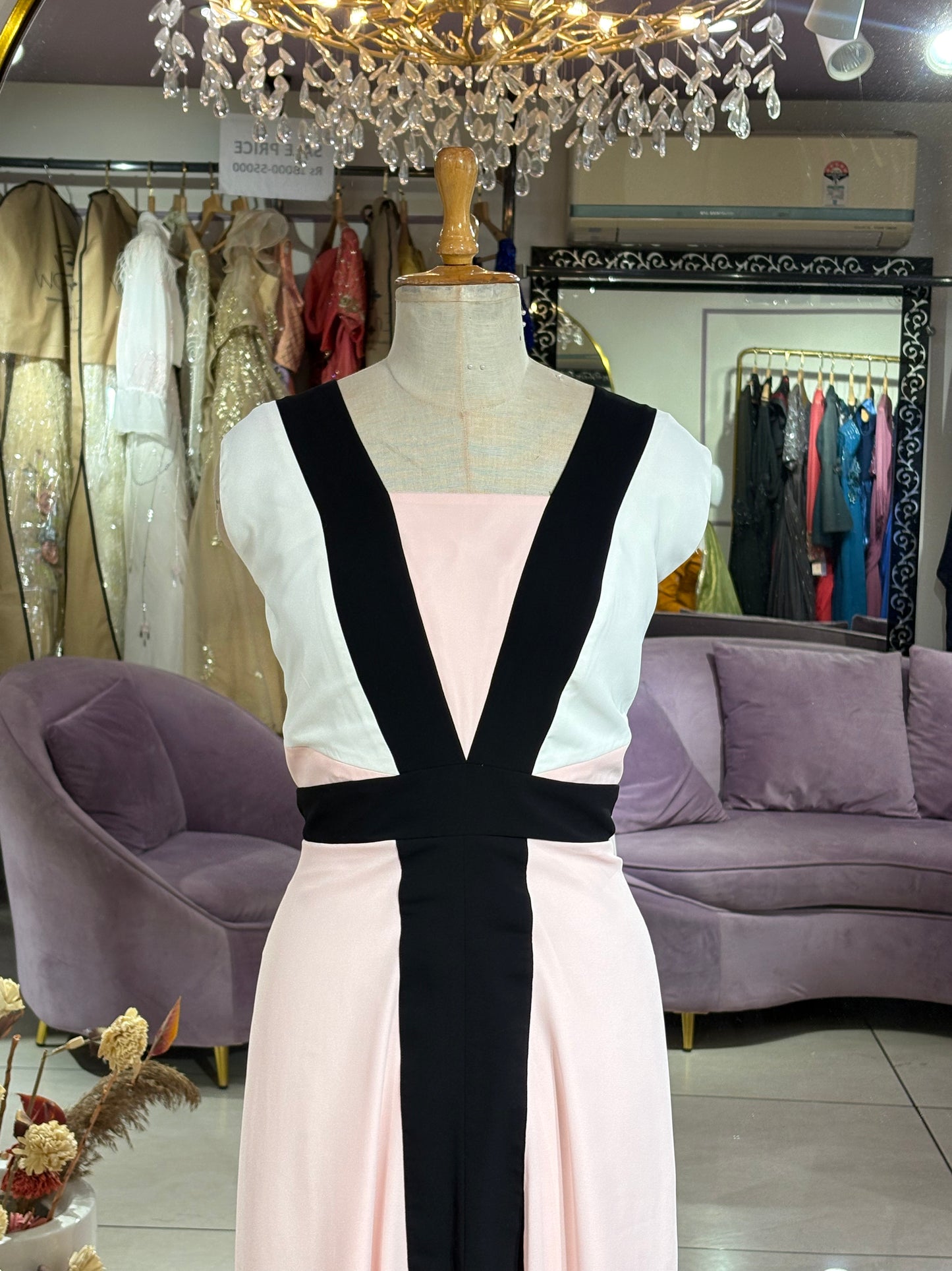 Alison color blocked maxi dress