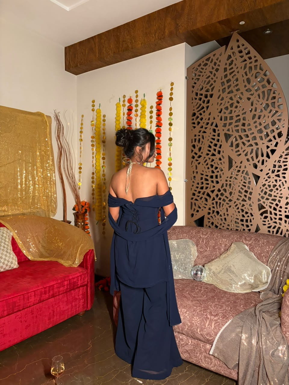 Tara Halter kurti Set