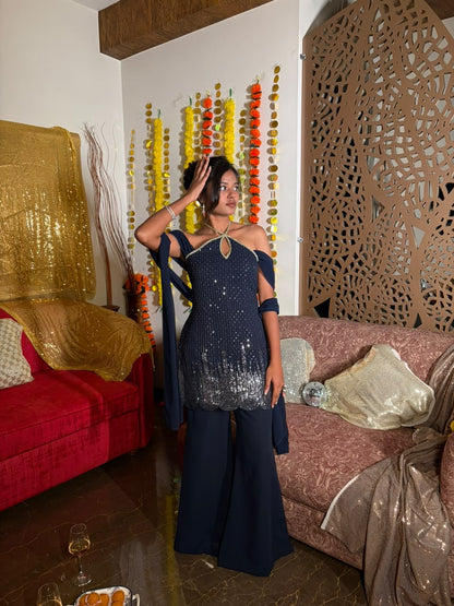 Tara Halter kurti Set