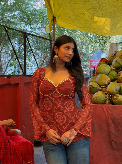 Basanti Kurti Top