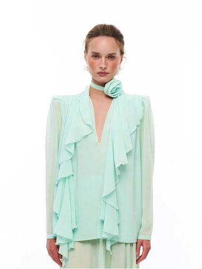 Maya ruffle detailing top