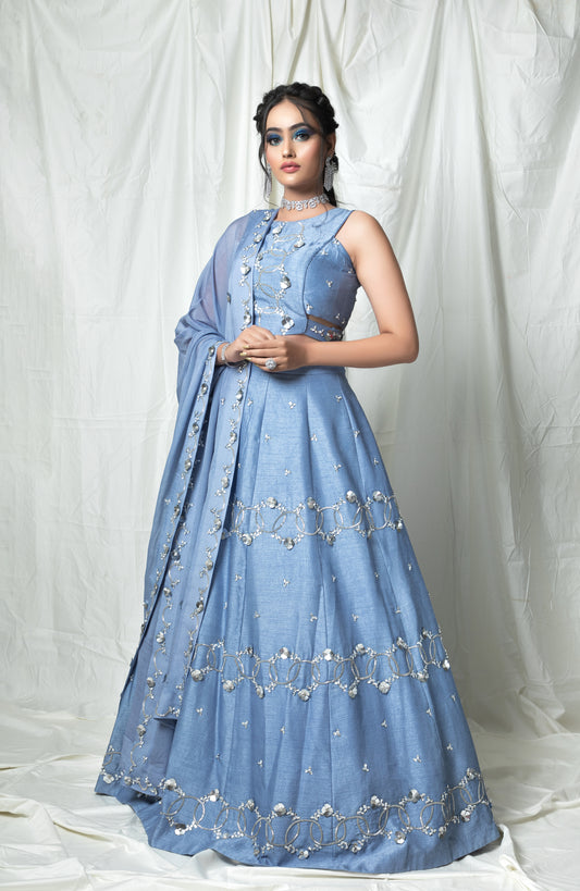 Arctic Blue Lehenga set